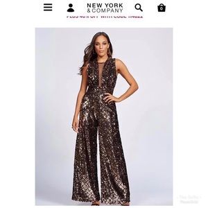 Sequin wide leg jumpsuit